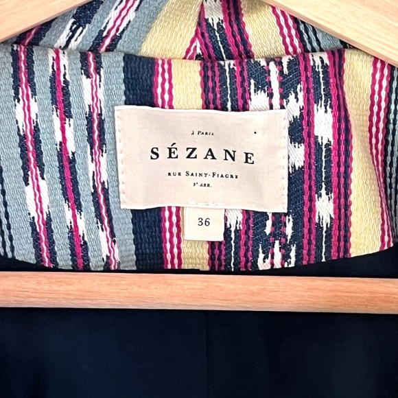 Sezane Urlich Jacket Pink Blue Size 36 - Picture 10 of 15